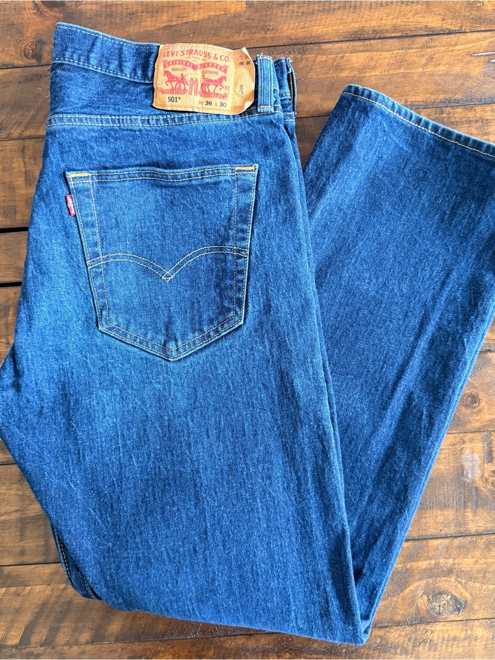 Levi’s 501 Straight Leg Button Fly Jeans, Men’s Size 36x30